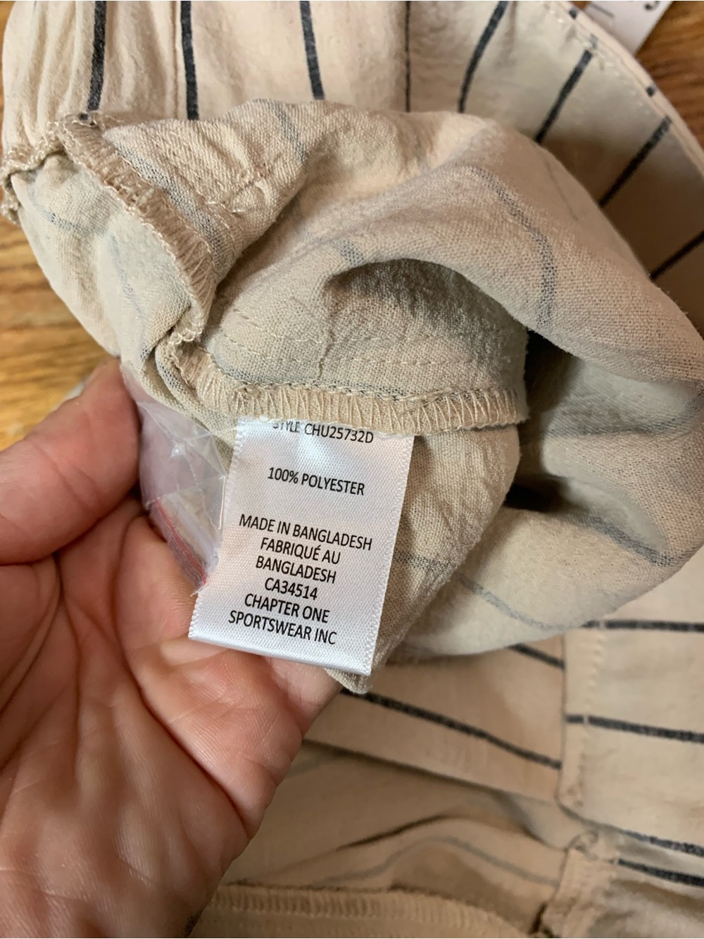 Haver + Blair Cream & Navy Vertical Stripe Wide Leg Culotte Pants - Large - Picture 3 of 8
